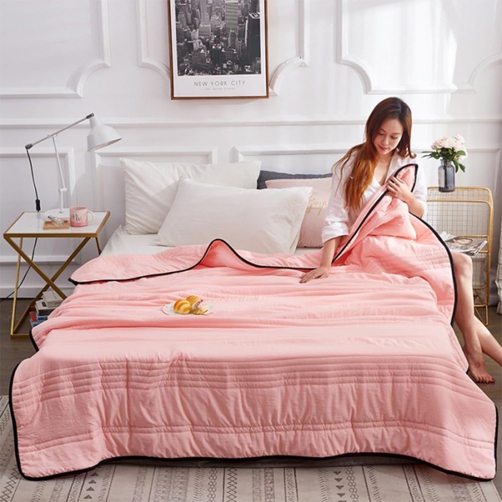 Coperta rinfrescante calmante per la notte, coperta rinfrescante per dormire durante la notte, leggera e traspirante, reversibile per tutte le stagioni, lavabile in lavatrice (cammello, 150 x 200 cm)