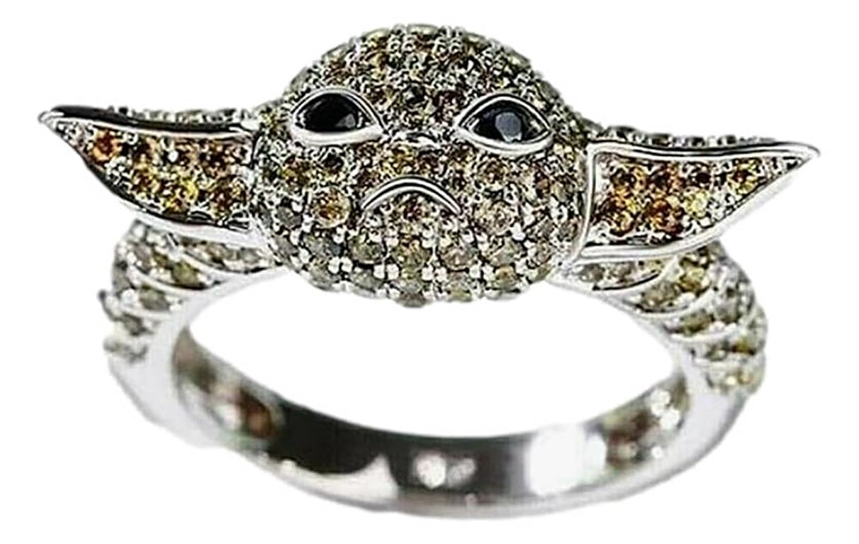 TCB Creations Jedi Master Character Face Rhinestone Stainless Steel Ring (7)