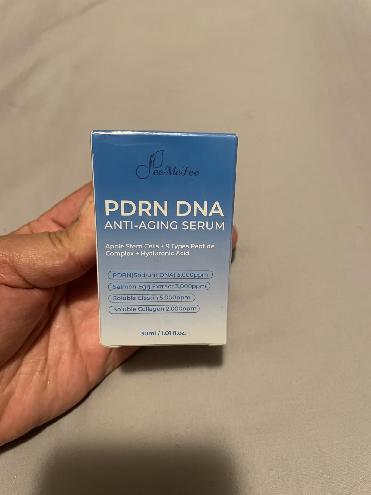 FeeMeFee Salmon PDRN DNA Anti-Aging Serum, 8000ppm(PDRN & Salmon Egg), Apple Stem Cells Bounce Ball Serum, Collagen & 9 Peptides & Hyaluronic Acids, Glass Skin Korean Skincare for Elasticity, 1.01 fl oz