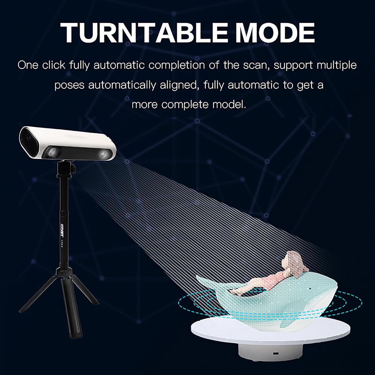 Scanner 3D portable pour l'art et le design de haute précision, capturant la vie en 3D avec une précision de 0,1 mm et une vitesse de 10 fps