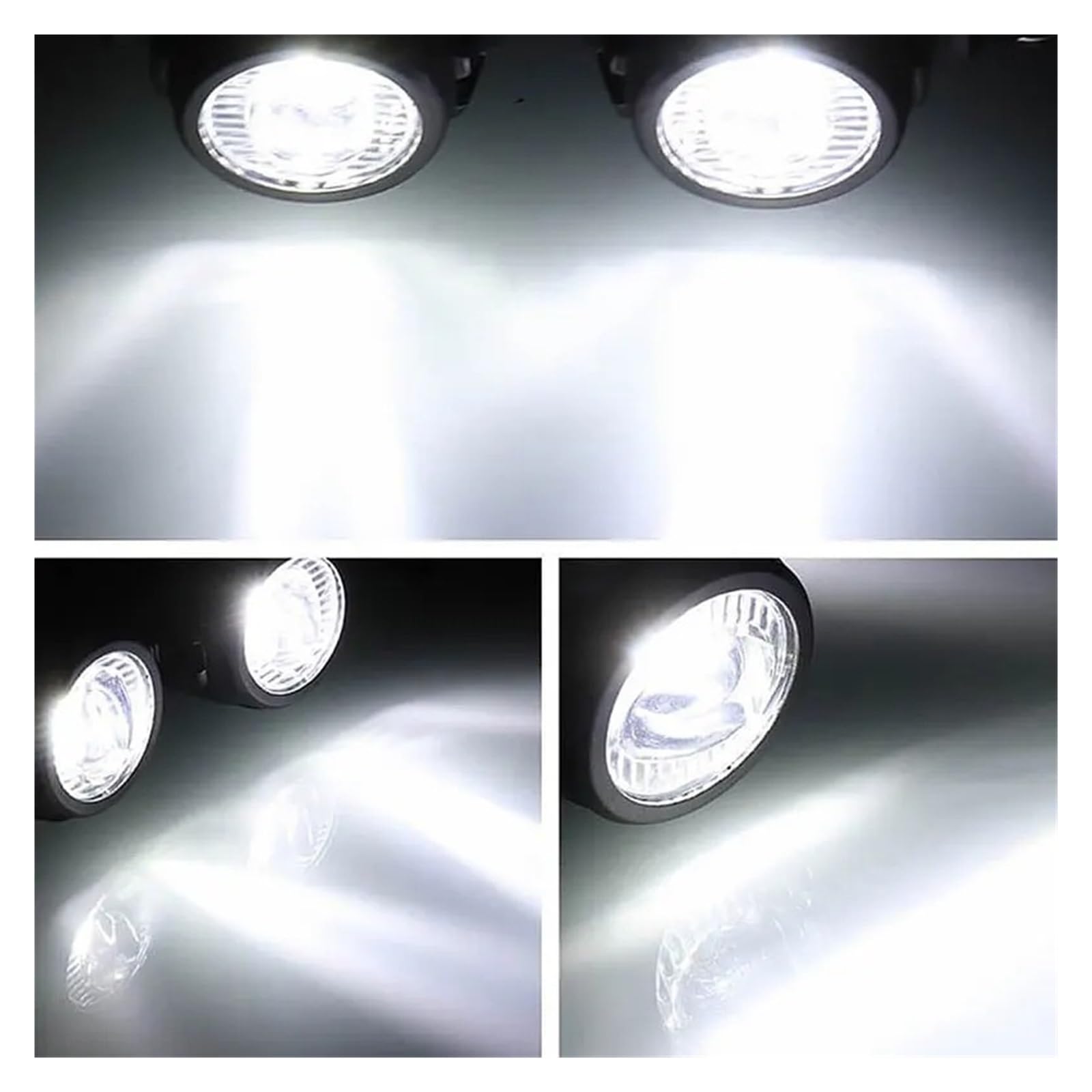 Luces Auxiliares De Conducción Universales Para Motocicleta Faro Antiniebla Delantero LED 4000Lm 12V 100W Resistente Al Agua 2 Uds Faro Redondo Moto(Light and cover)