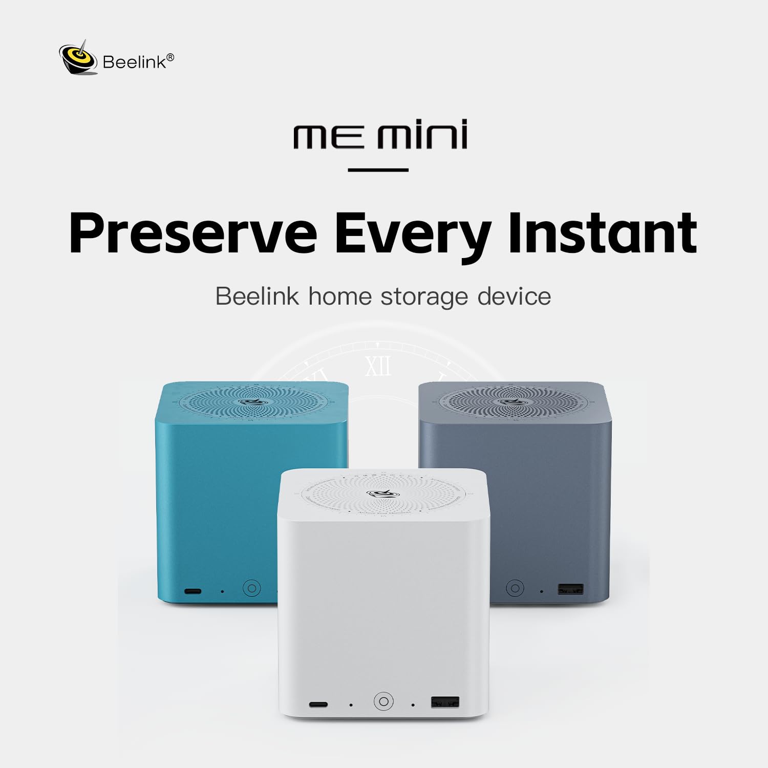 Beelink ME Mini PC, Intel N150 hasta 3.6GHz, 16GB LPDDR5, SSD M.2 de 1 TB, 6 Ranuras M.2 NVMe, Dual LAN 2.5G, HDMI, WiFi 6, BT 5.2, USB-C/Compact NAS/Office