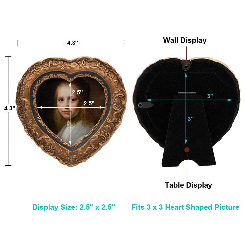 Amazon.com - SYLVIA'S SHOP 3x3 Small Vintage Heart Shaped Picture