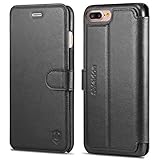 iPhone 7 Plus Case, SHIELDON Genuine iPhone 7 Plus Leather Case [Wallet Card Slot] [Heavy Duty Protection] with Flip Cover and Stand Magnetic Closure Cover Case for Apple iPhone 7 Plus - Black