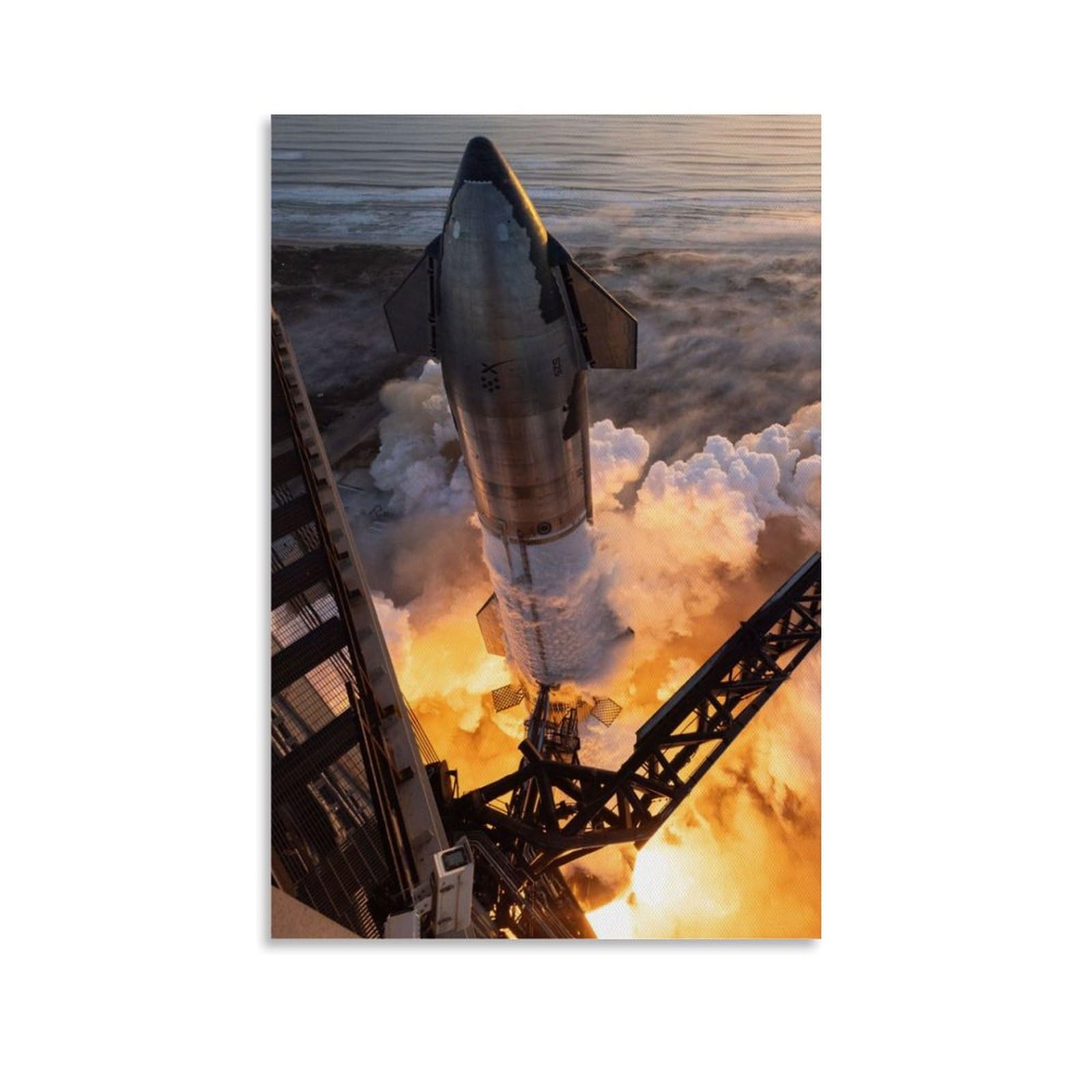 Starship Spacex Flight Space Poster Office Room Decor Cosmic Starry Sky Wall Art Posters for Wall Decoration 20x30inch(50x75cm)