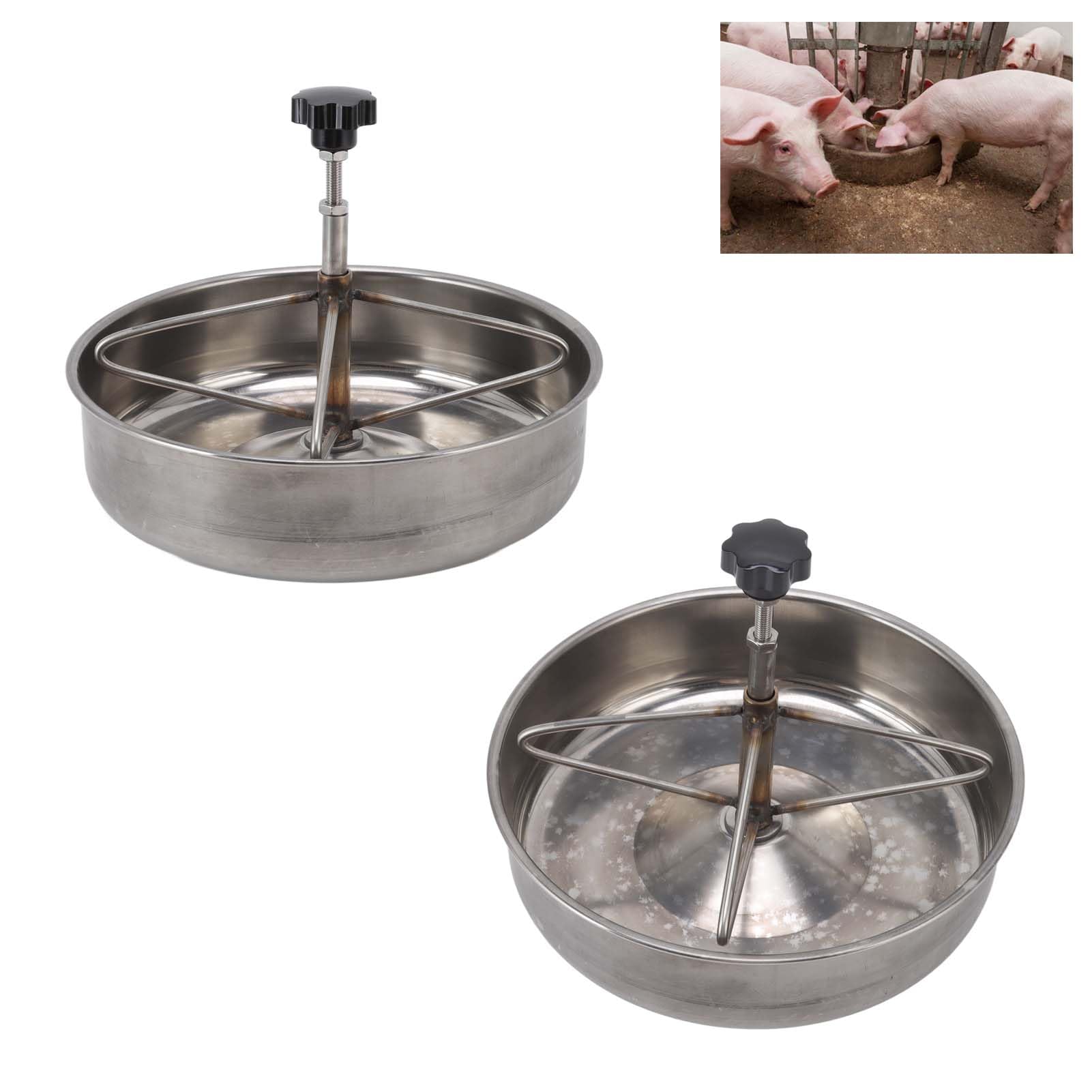 Comedero para Cerdos, 2 Piezas Bebedero para Pollos de Acero Inoxidable Comedero para Pollos Comedero para Cerdos Comedero para Patos Comederos de Agua para alimentación de Ganado (l)