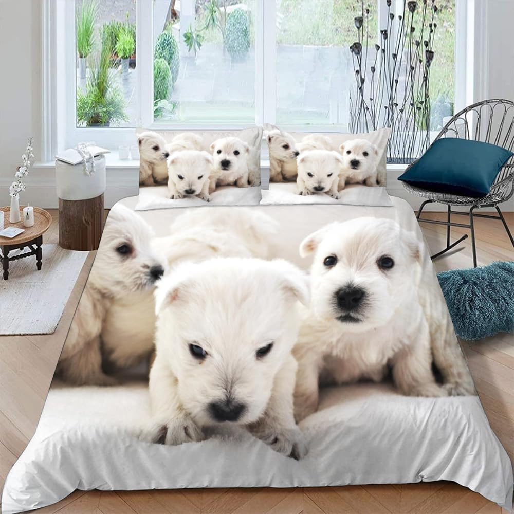 Parure de lit chien 240x260 pour une chambre cocooning en famille