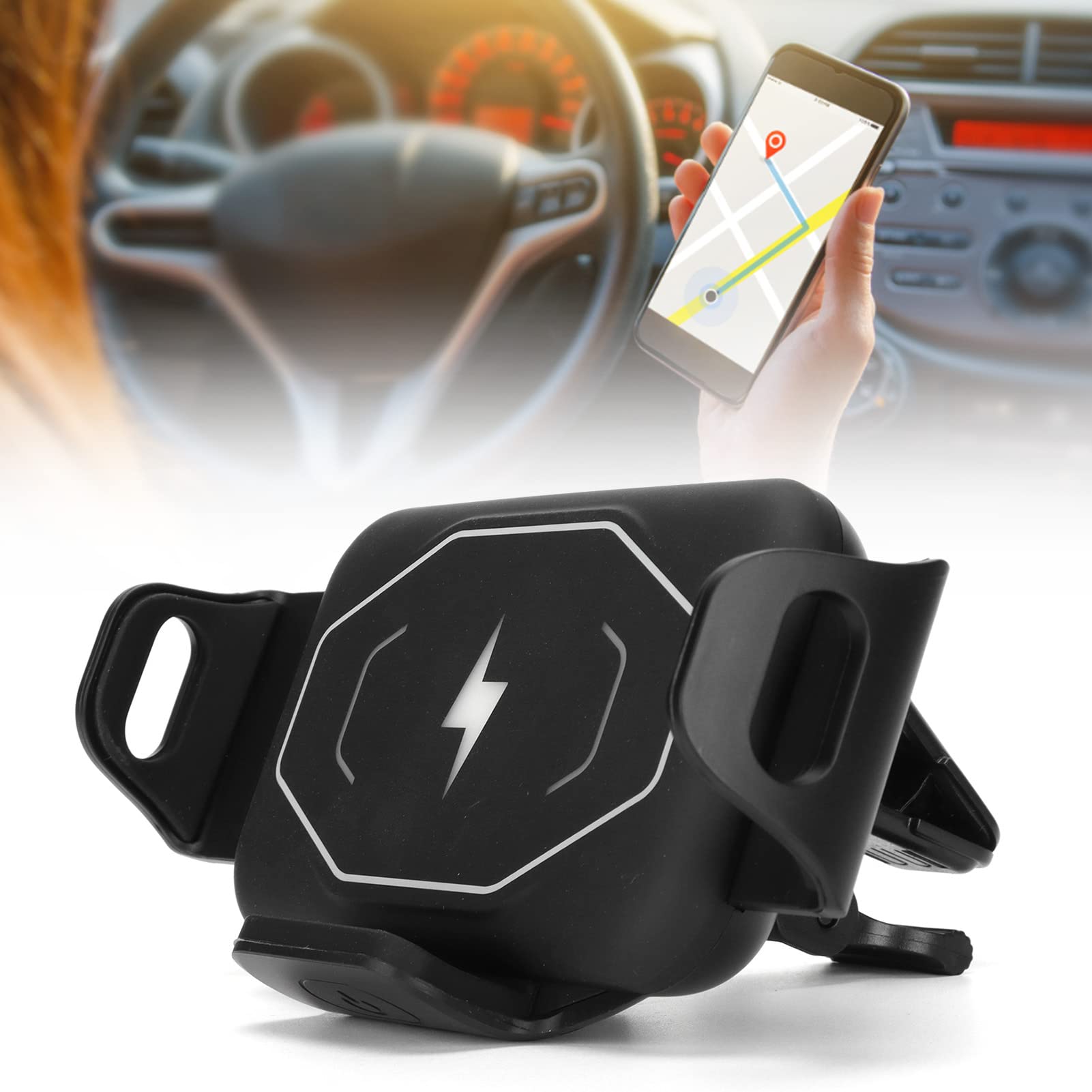 Garsent Caricatore Wireless per Auto, Supporto per Telefono con Morsetto a Ricarica Rapida da 15 W per Supporto per Presa D'aria per Auto, per Telefono Caricabatterie Wireless
