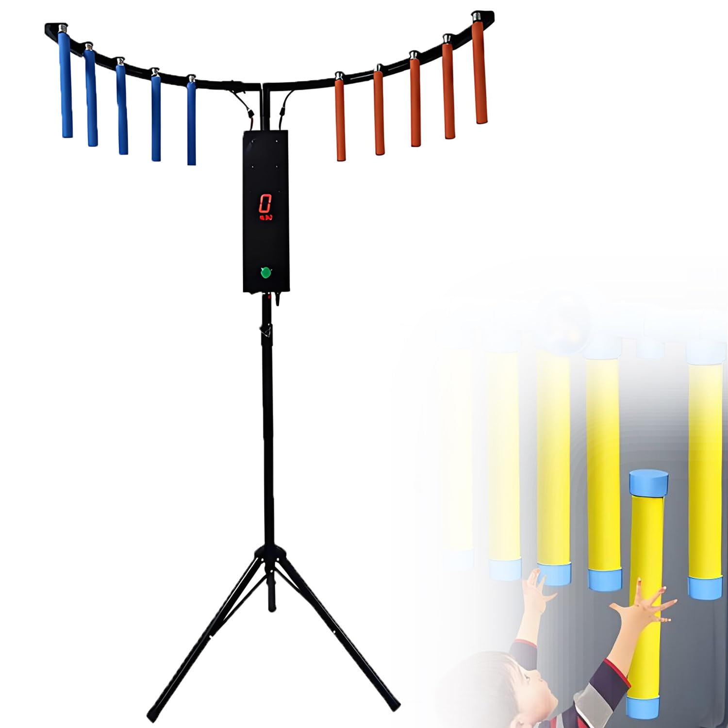 QuinteZhenTially Catch Stick Arcade Game Machine Party,Reflex Reaction Stick Game Machine,with 10 Sticks,Improve Focus & Hand Eye Coordination Training,for Parties,Family Nights & Commercial Black