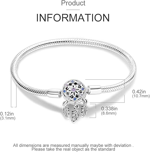 Miniatura 3 de Parmuz Pulsera de plata de ley 925 para mujer, pulsera de cadena de serpiente, estrella, luna, mariposa, lindos momentos icónicos, pulsera europea,