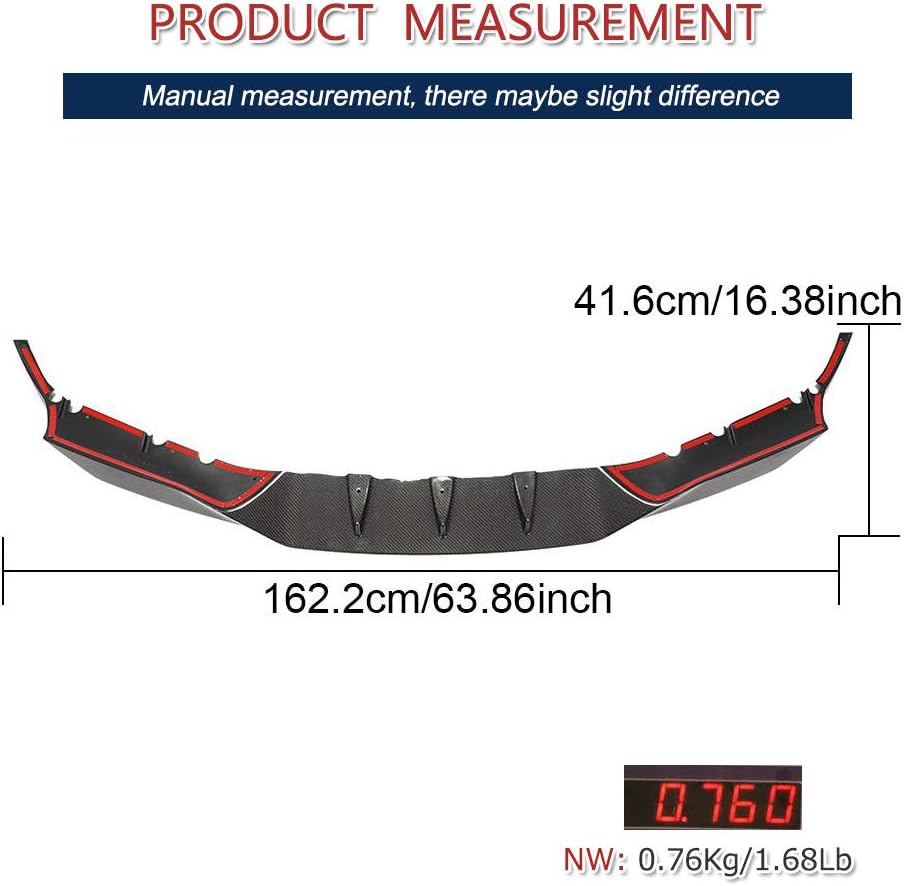 F90 Carbon Fiber Front Lip for BMW F90 M5 2018-2020 Front Bumper Lip Spoiler Splitters Bumper Guard (A Style)