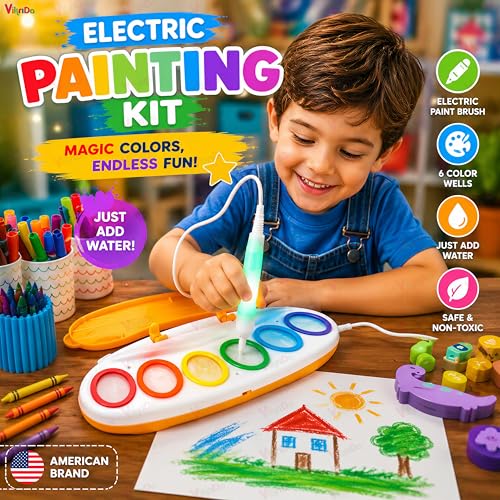 Image of VikriDA Color Wonder Magic Light Brush for Kids | Mess Free Painting Station & Drawing Activity Toy for Toddlers | Creative Learning Toy for Boys & Girls Age 3, 4, 5 Years | Multicolor (Big)