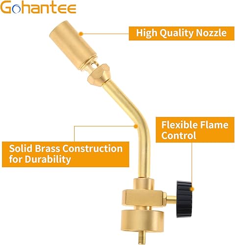 Miniatura 2 de Cabeza de Antorcha de Propano con Llama de Lápiz de Latón, Cabeza de Antorcha de Gas de Soldadura con Versión Mejorada Completa de Latón, Alimentado