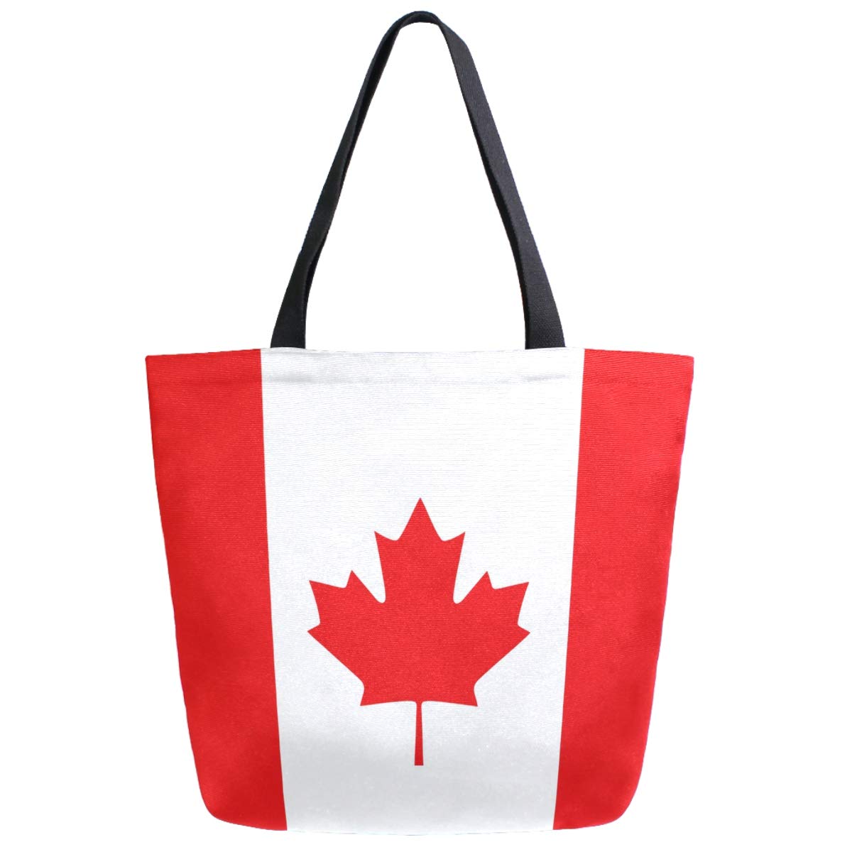 Chic Extra Large Shoulder Grocery Tote Bag, Chic Maple Leaf Canadian Flag Print Canvas Reusable Handle Bags for Men Women Gym Weekender Picnic Beach