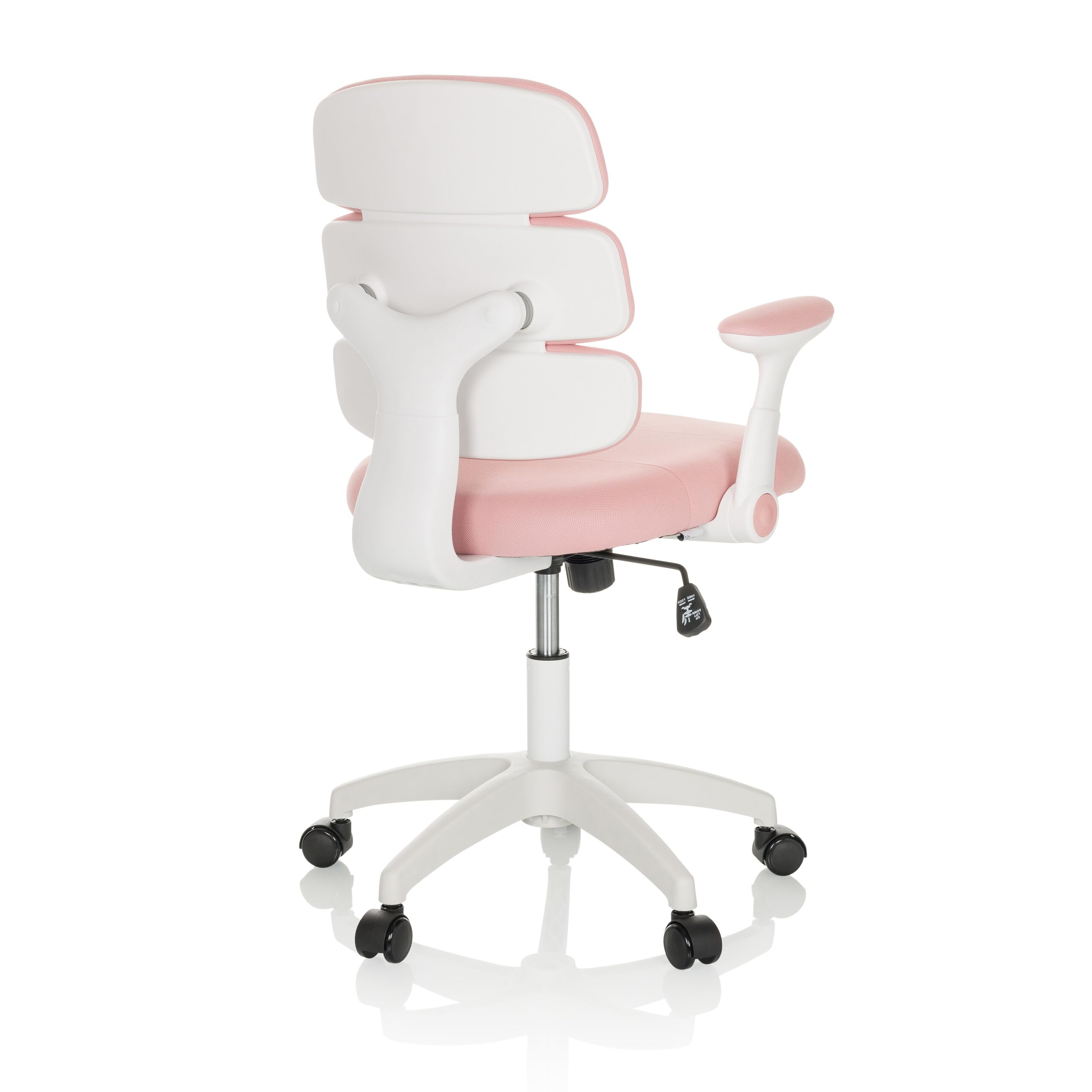 hjh OFFICE Dziecięce krzesło obrotowe Kid ERGOLINO W krzesło dziecięce z ergonomicznym oparciem, kolor różowy, 736429