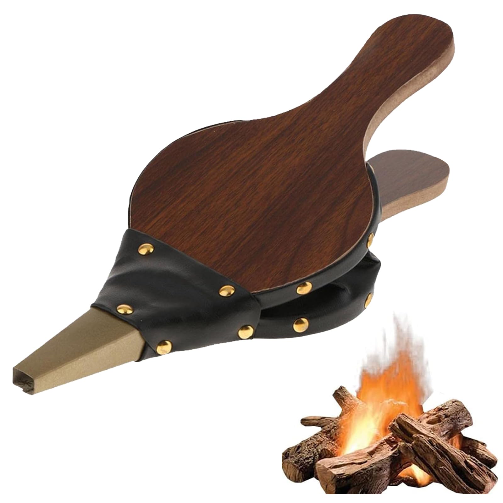 Soffietto Manuale per caminetto, Mantice per Camino, Soffietto in legno per camino, soffietto per barbecue, Accessorio per Barbecue da Campeggio all'aperto, per la cottura all'aperto