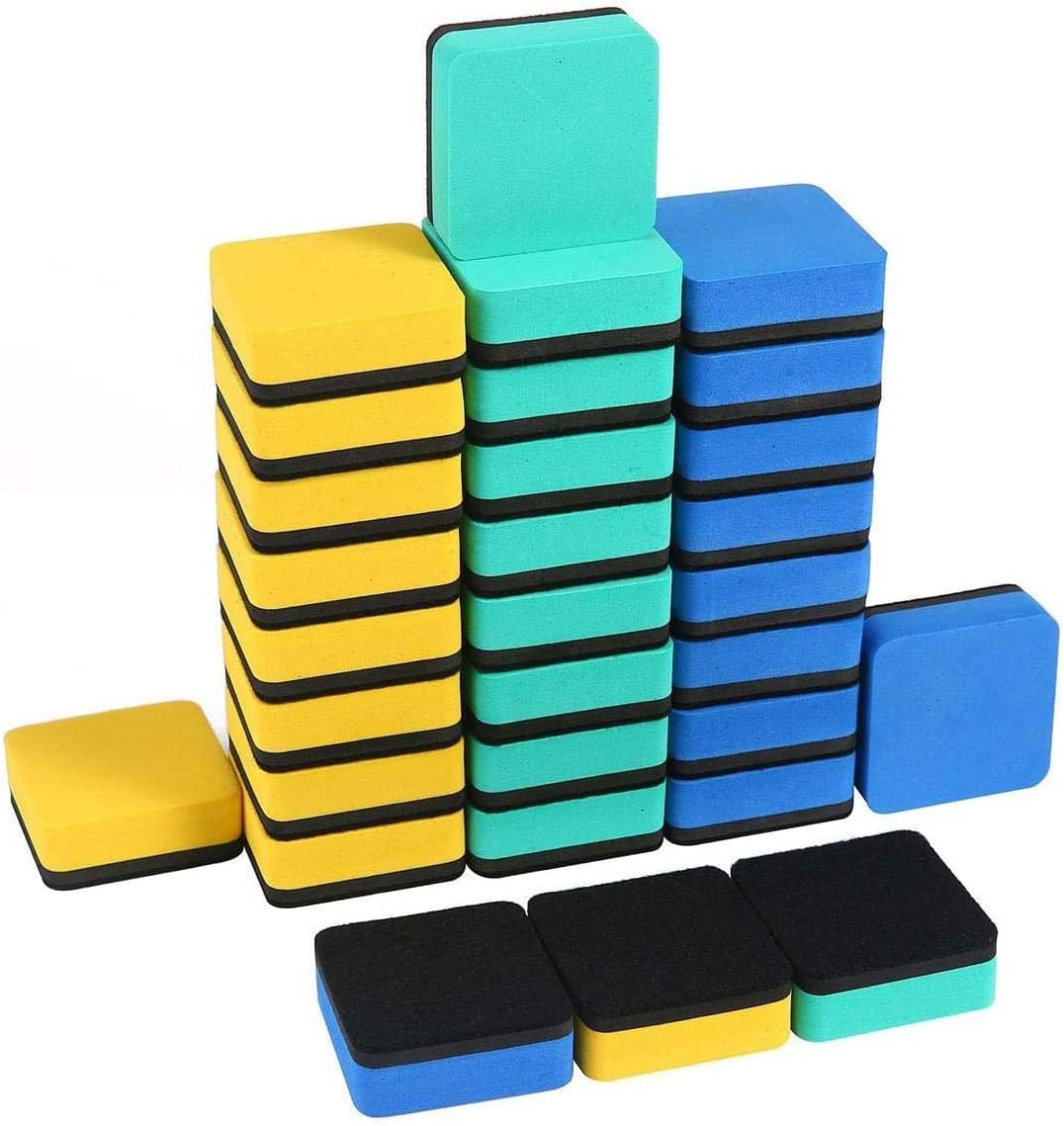 Dry Eraser, 30 Packs Chalkboard Eraser Bulk Mini Whiteboard