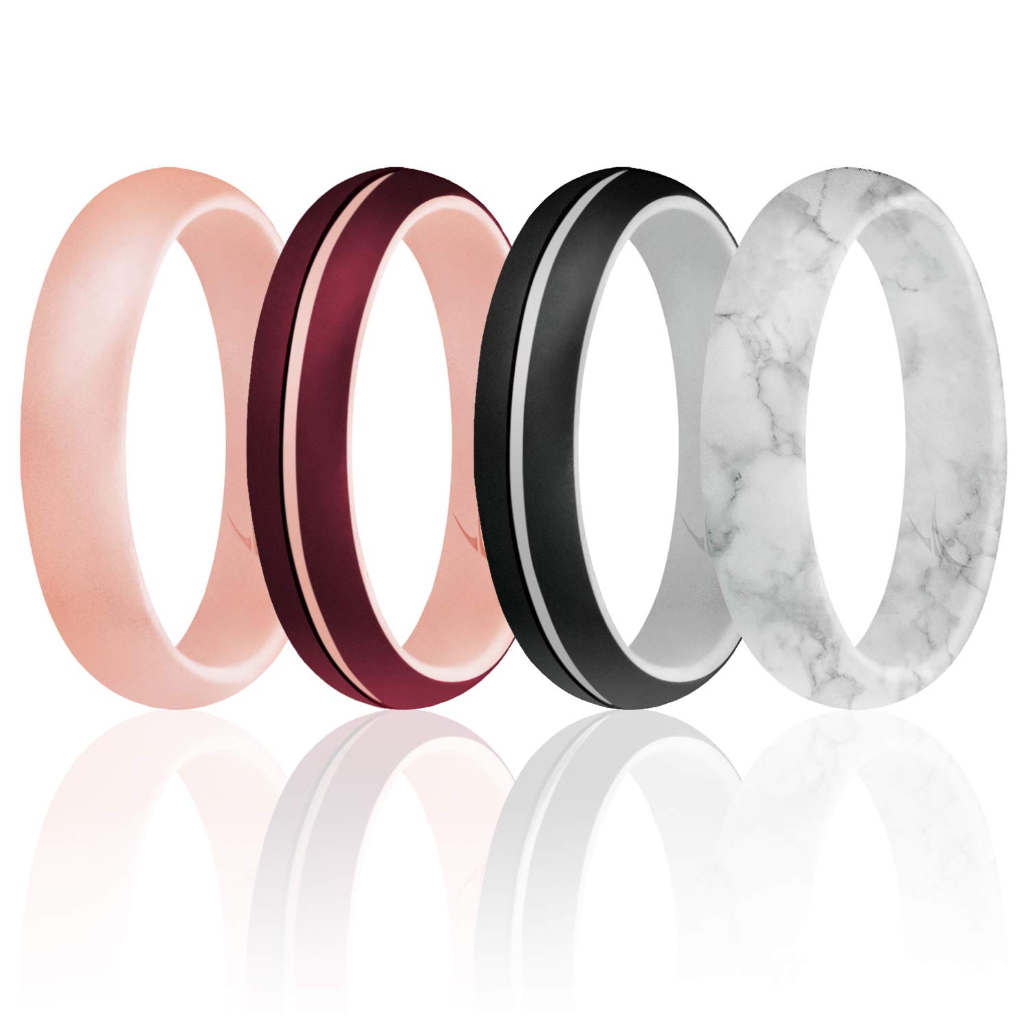 Buy Silicone Wedding Ring for Women, Affordable Thin Line and Point