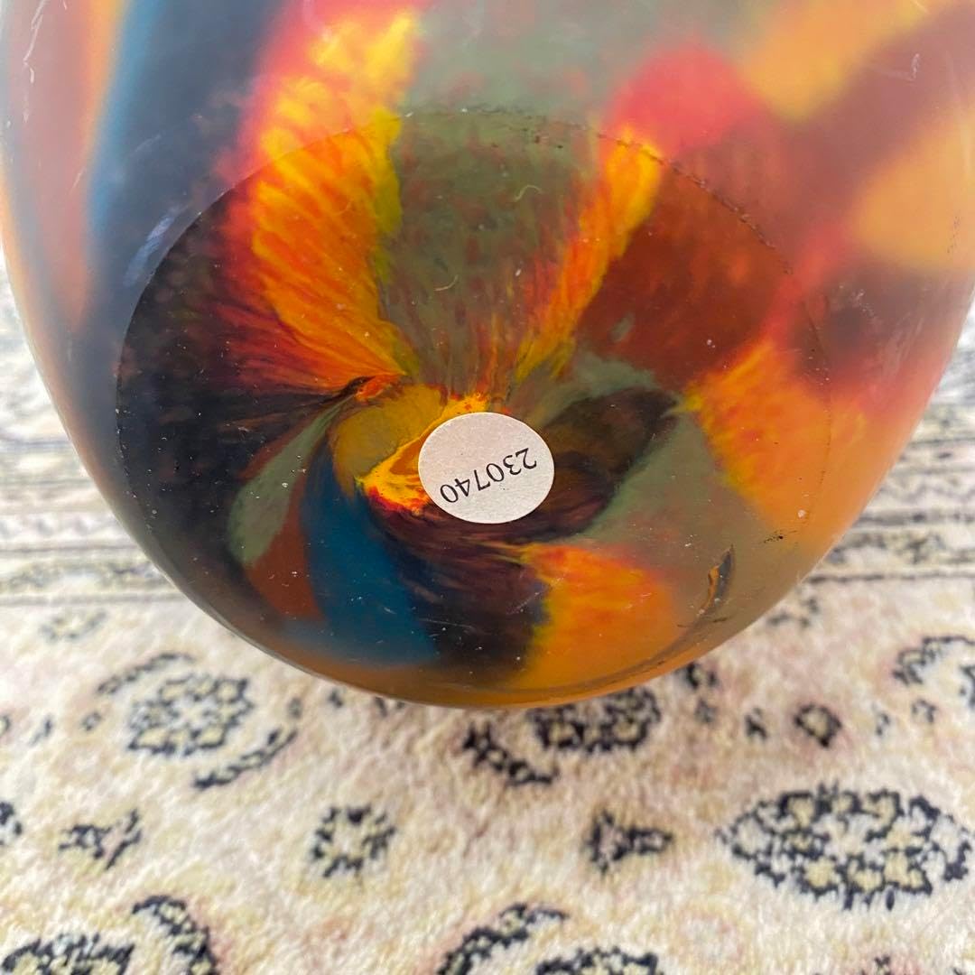 ヴィンテージ イオアン ネムトイ アート ガラス 卵型花瓶、ガラス花瓶、アート ヴィンテージ イオアン ネムトイ アート ガラス 卵型花瓶ガラス