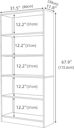 Miniatura 2 de Estanterías y estanterías altas de pie en el suelo, estantes de almacenamiento de 5 niveles, estantería alta, decoración del hogar, muebles para