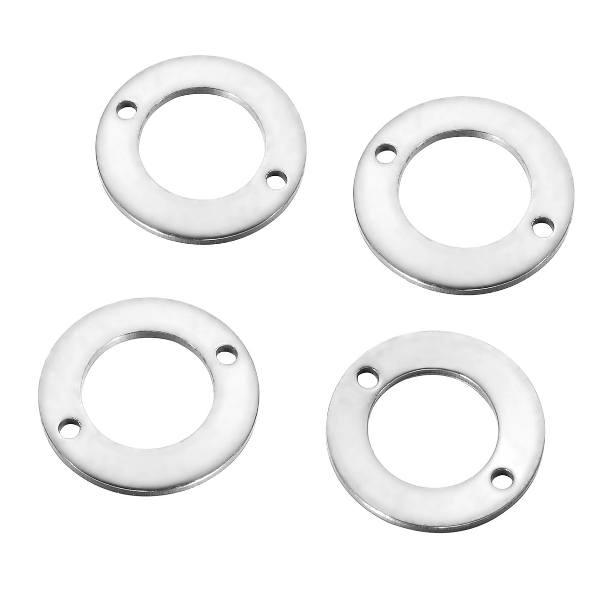 VALYRIA 10pcs Stainless Steel Round Washer Connector Jewelry Making Findings 13mm Dia