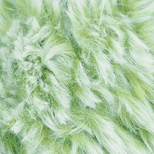 Image of NICEEC Faux Fur Yarn Super Soft, Chunky & Fluffy, Eyelash Yarn for Crochet & Knitting(Total Length 210yds /10.6oz) - Green /300g