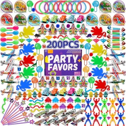 Amy&Benton 200PCS Goodie Bag Fillers Party Favors for Kids Birthday Pinata Filler Toy Assortment Prizes for Kids Classroom Rewards Cover