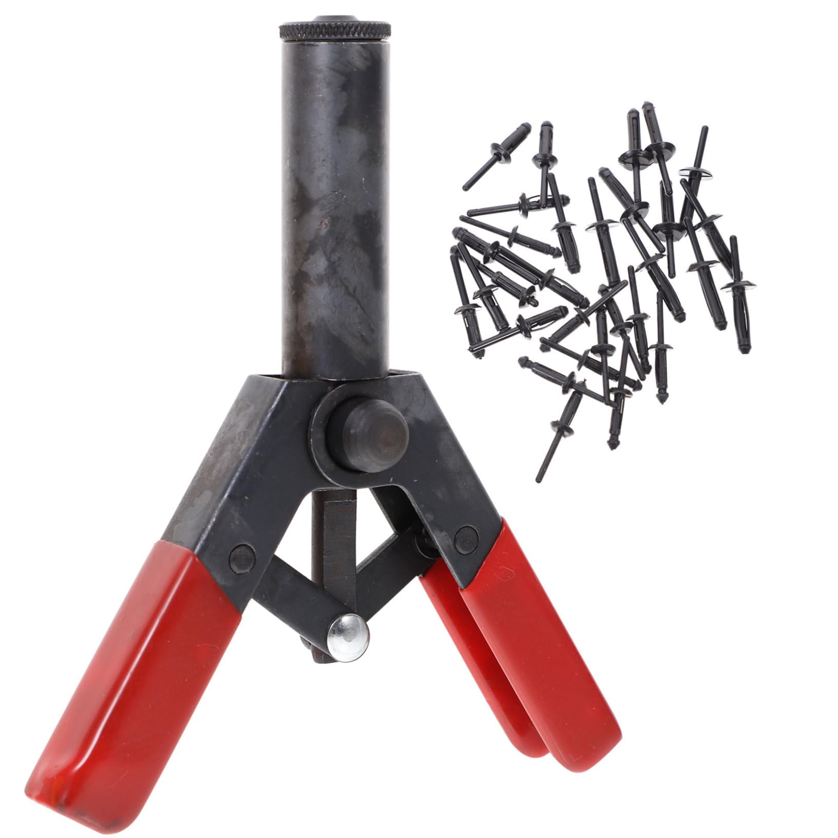 Vaguelly 1Set Riveter Kit with Ergonomic Design Puller Tool and Rivets Easy One Handed Operation for Automotive Trim and Door Panel Fastening Durable Black Riveter Machine