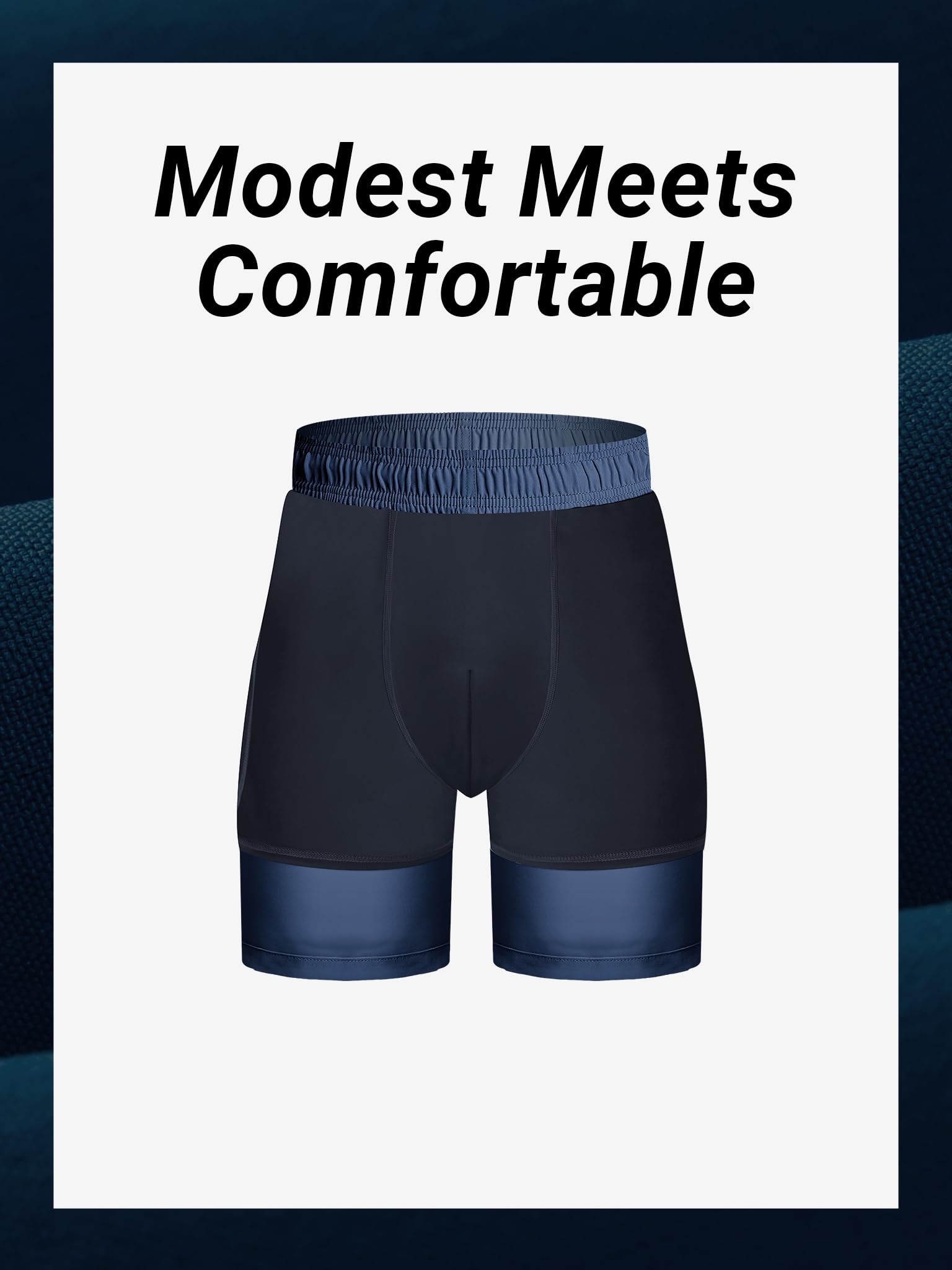 Arcweg Costume da Bagno Uomo, Pantaloncini Lunghi 2 in 1 con Doppia Fodera Traspirante e Asciugatura Rapida, con Tasche e Coulisse Regolabile, per Mare, Surf e Nuoto