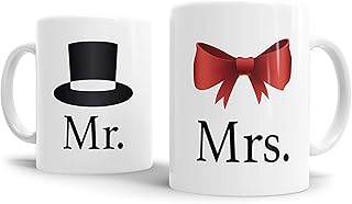 Tassendruck Pärchen-Tassenset für Sie & Ihn Mr. & Mrs. Geschenk/Partner/Liebe/Love/Beziehung/Paare/Beste Qualität - 25 Jahre Erfahrung