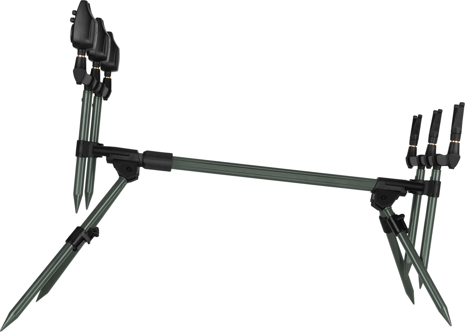 Rutenhalter Rod Pod Aluminium Angelstnder Rutenauflage mit Bissanzeiger  und V-Auflagen - Verstellbarer Rutenstnder fr 3 Ruten mit Teleskopfen  und Transporttasche Oliv OneSize : Amazon.de: Sport & Freizeit