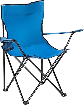 Portable Camping Chair,Small Camp Chair,Folding Chair,Beach Camp Chair,Sports Chair with Back & Cup Holder,Carry Bag Included, Collapsible Chair for Camping, Beach,Sports Blue