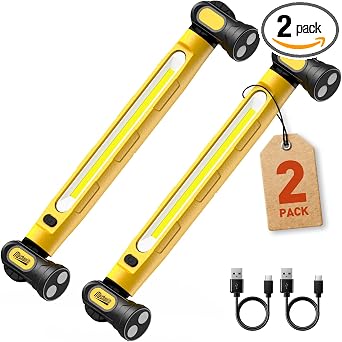 2PK Magnetic Under Hood Work Light Bar for Mechanics-Yellow