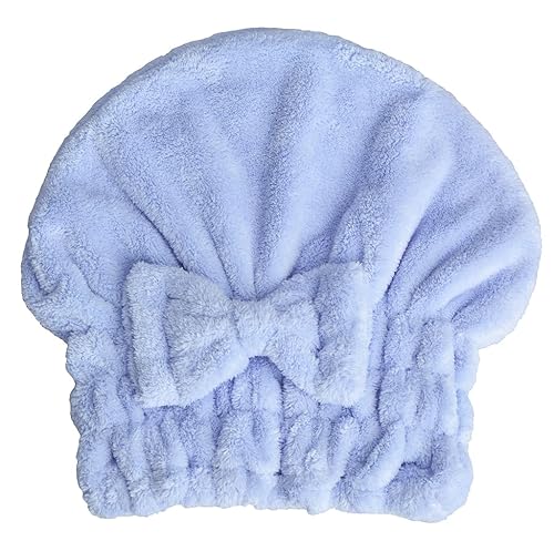 Miniatura 6 de Gorro de baño tipo turbante de toalla de microfibra para envolver y secar el cabello rizado, largo y mojado, con nudo de lazo, para mujeres