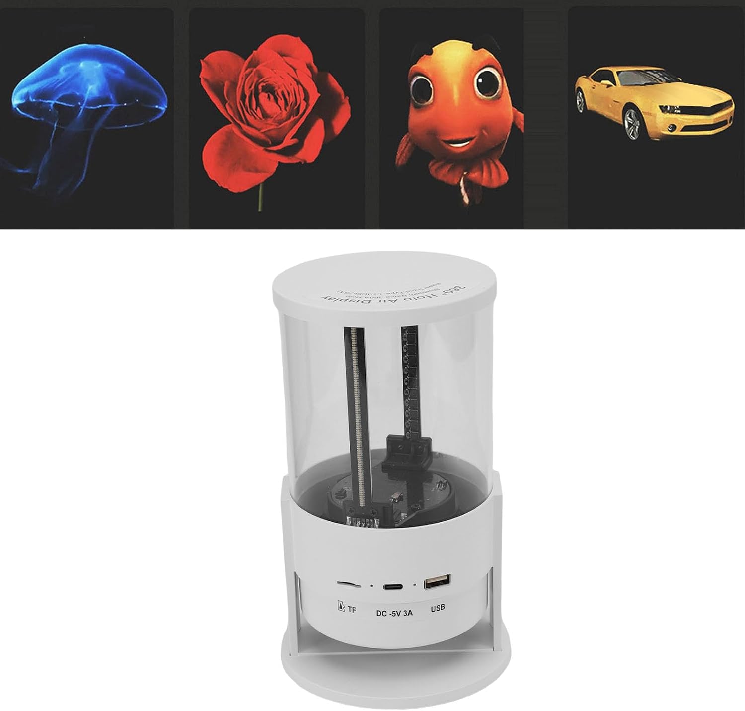 Yoidesu 3D Hologram Fan 3D Holographic Projector, Low Noise Design Hologram Projector, Holographic Advertising Display Fan for Commercial Advertising Retail Shops Home