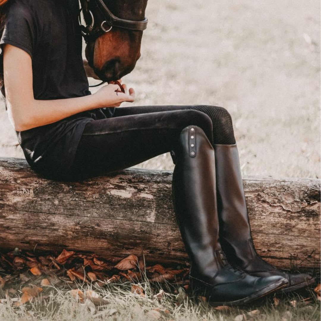 SUEDWIND FOOTWEAR Botas de equitación para niños «Nova Kids Fun Glitter», suela cómoda, cremallera YKK, aspecto de piel, hipoalergénicas, transpirables, compatibles con el torneo