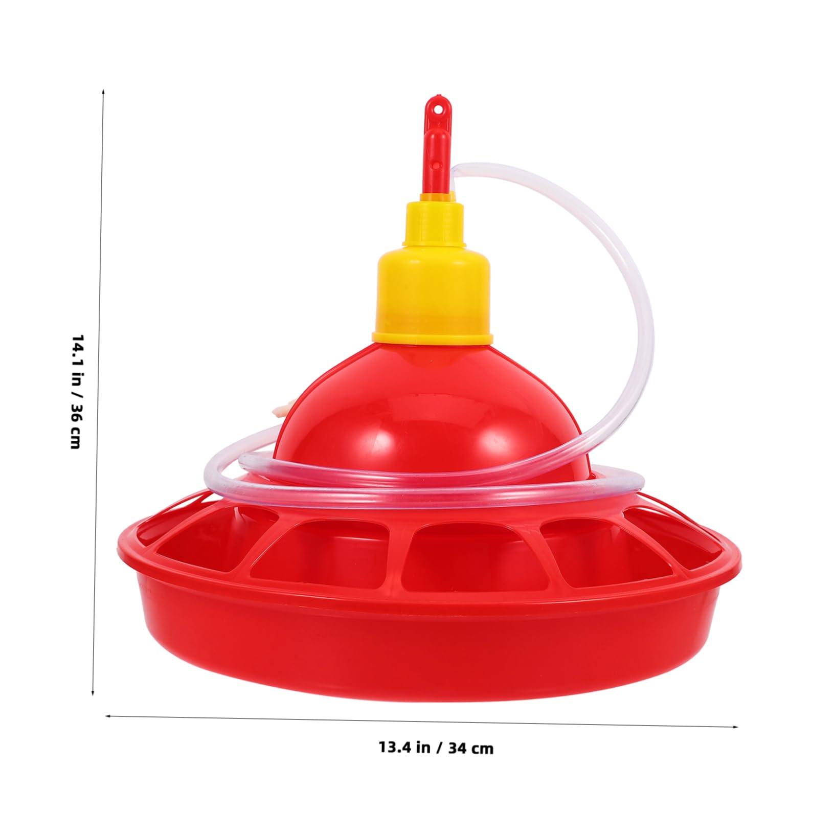 Abbeveratoio per Polli Rosso in Pp, Design Arrotondato | Uccelli e Pet Birds, Uso in Pet Shop e Zoo, Facile da Pulire, Struttura Robusta