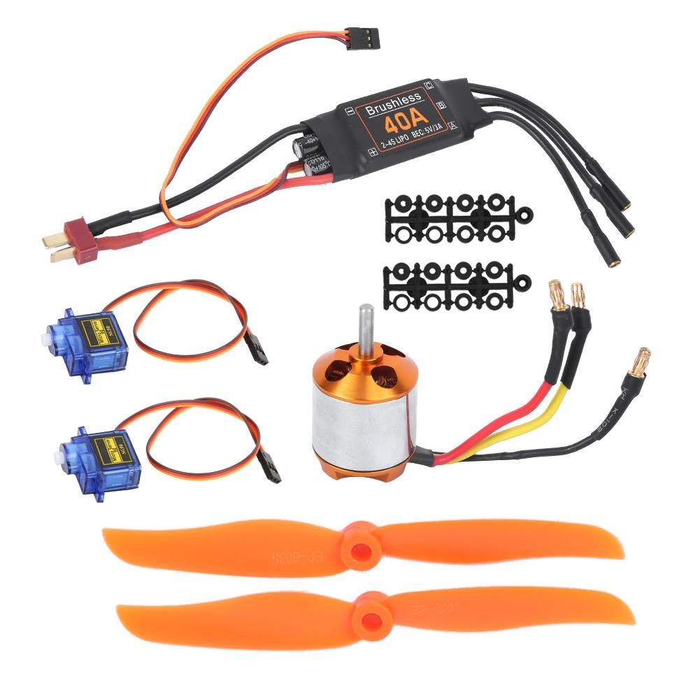 Componentes RC Helicóptero, Kit Profesional 40A ESC 2300KV Motor sin Escobillas 9G Servo Hélice, Componentes RC Avión Todo en para Modelismo RC, Drones, Helicópteros RC y Aviones RC