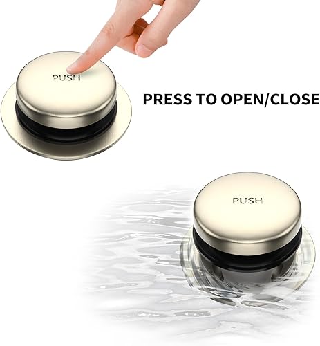 Miniatura 3 de Kit de drenaje de bañera con punta de metal con placa frontal de desbordamiento de dos agujeros y conjunto universal de rosca finagruesa, kit de