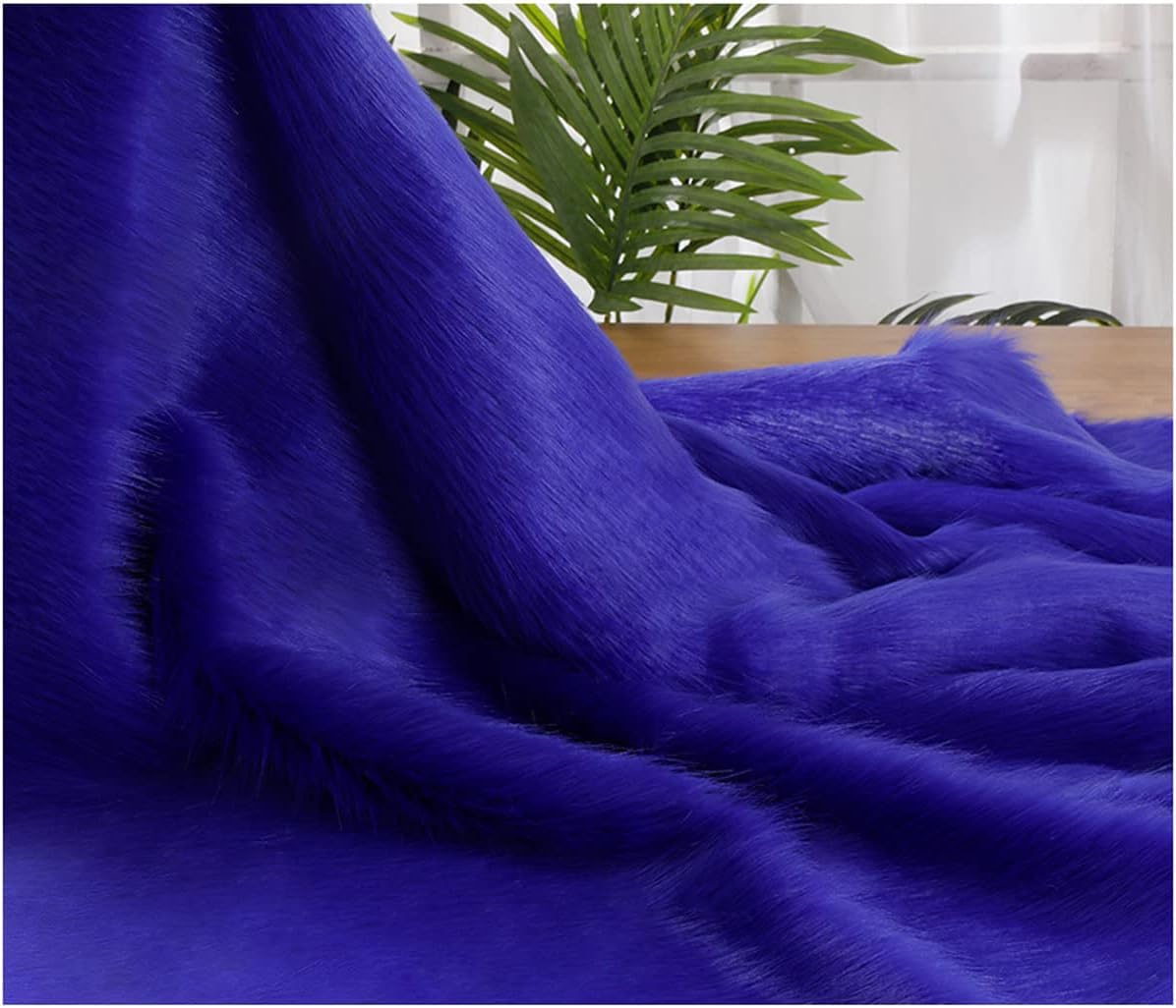 Coupon fausse fourrure bleu royal 180x50cm pour couture fausse fourrure