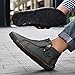 Mens Casual Leather Shoes Ankle Chukka Boots Handmade Side Zipper Mid top Slip On Loafers Fashion Lightweight Walking Driving High Boots (Dark Green,11,Men,11)
