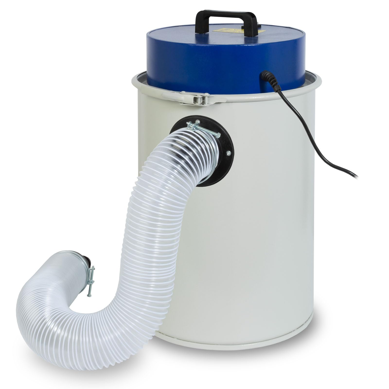 EBERTH Aspirador 1100W, Capacidad 50L, caudal de Aire 180 m³/h, diámetro de la conexión de la Manguera de aspiración 100 mm, Recipiente metálico, para Taller, para Polvo, Polvo de Madera, Profesional