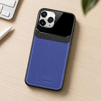 Zebana Apple iPhone 11 Pro Max ile Uyumlu Kılıf Zebana Lens Deri Kılıf Lacivert