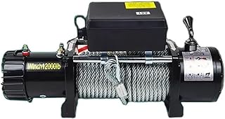 Electric Hoist Winch 12V/24V 3500 Lbs Winch Car Electric Winch Handle/Wireless Wire Rope ATV Winches for Off-Road Vehicle Self-Rescue Electric Hoist for Factories, Warehouses, Construction Site (Colo