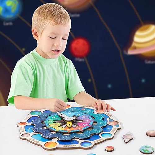 Yamslam Preschool Educational Montessori Wood Toys For Kids Wooden Children Toy Clock Cognition Constellation Board Set #TOP5