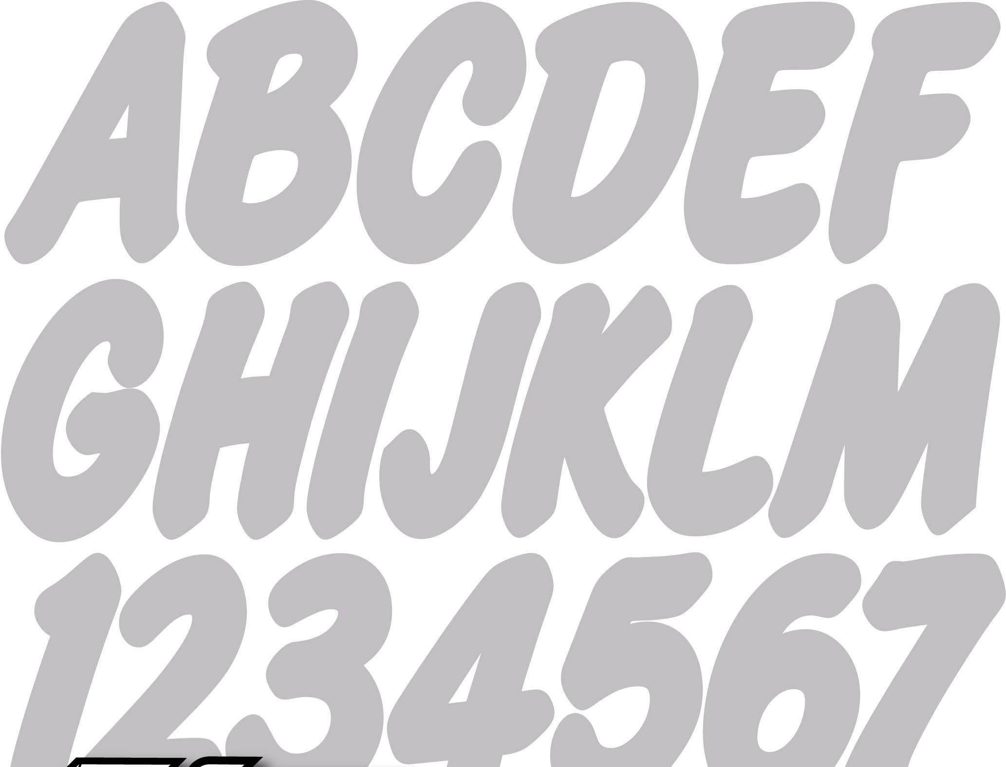 Stiffie WhipOne Silver Super Sticky 3" Alpha Numeric Registration Identification Numbers Stickers Decals for Sea-Doo Spark, Inflatable Boats, Ribs, Hypalon/PVC, PWC and Boats.