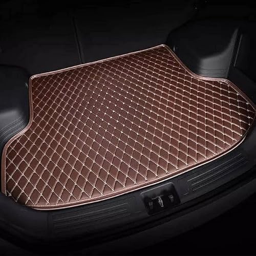 LAIWRDS Leather Car Boot Mat for Ford Puma,Anti-Scratch Auto Cargo Protector Tray Cover, Dog Friendly Styling Accessory,Brown