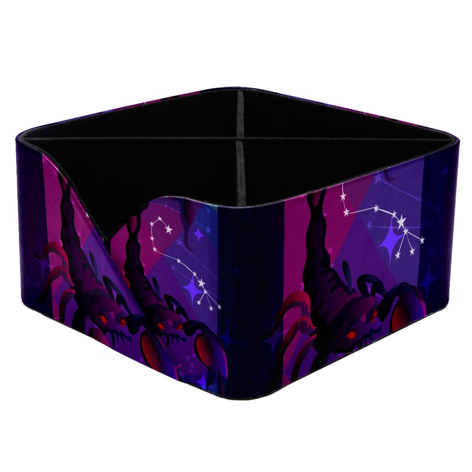 KengjuTesu Chinese Zodiac Scorpio Desktop Organizer Pen Holder, Rectangular Pencil Cup for Office, Study and Makeup Stations