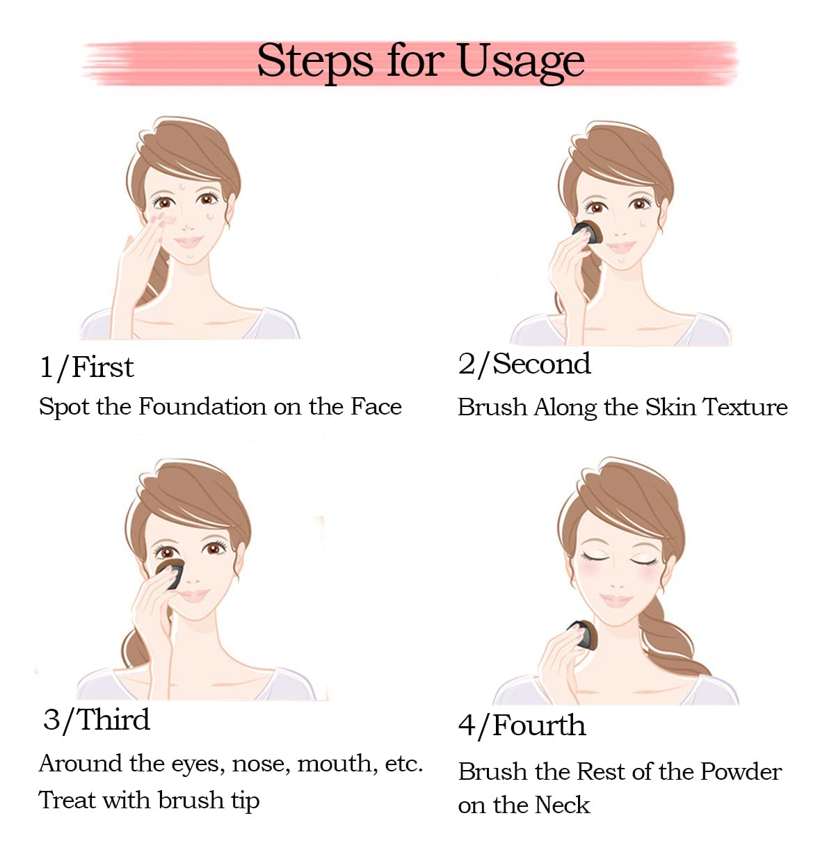 Foundation Brush for Liquid Makeup, Brochas De Maquillaje, Kabuki Foundation Brush, Foundation Makeup Brush, Flat Top Kabuki Foundation Brush, Flawless Mama Makeup Brush