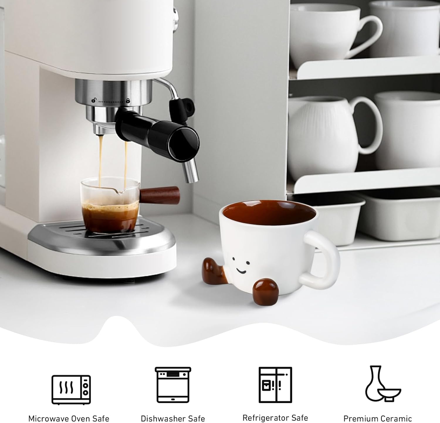 Cute Coffee Mug for Women, Ceramic Funny Coffee Cup - 12 oz Novelty Unique Teacup with Handle - Artistic Coffee Mug for Family, Friends, Coworkers - Image 2